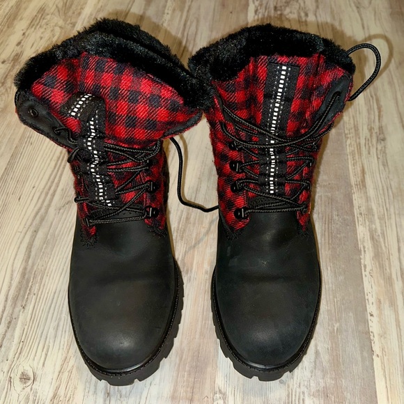 Timberland Black and Red Men's Boots - Picture 1 of 9